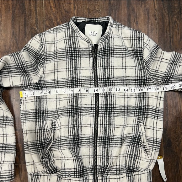 Jack by BB Dakota Plaid Black & White Bomber Zip Up Jacket Size XS - Picture 7 of 8